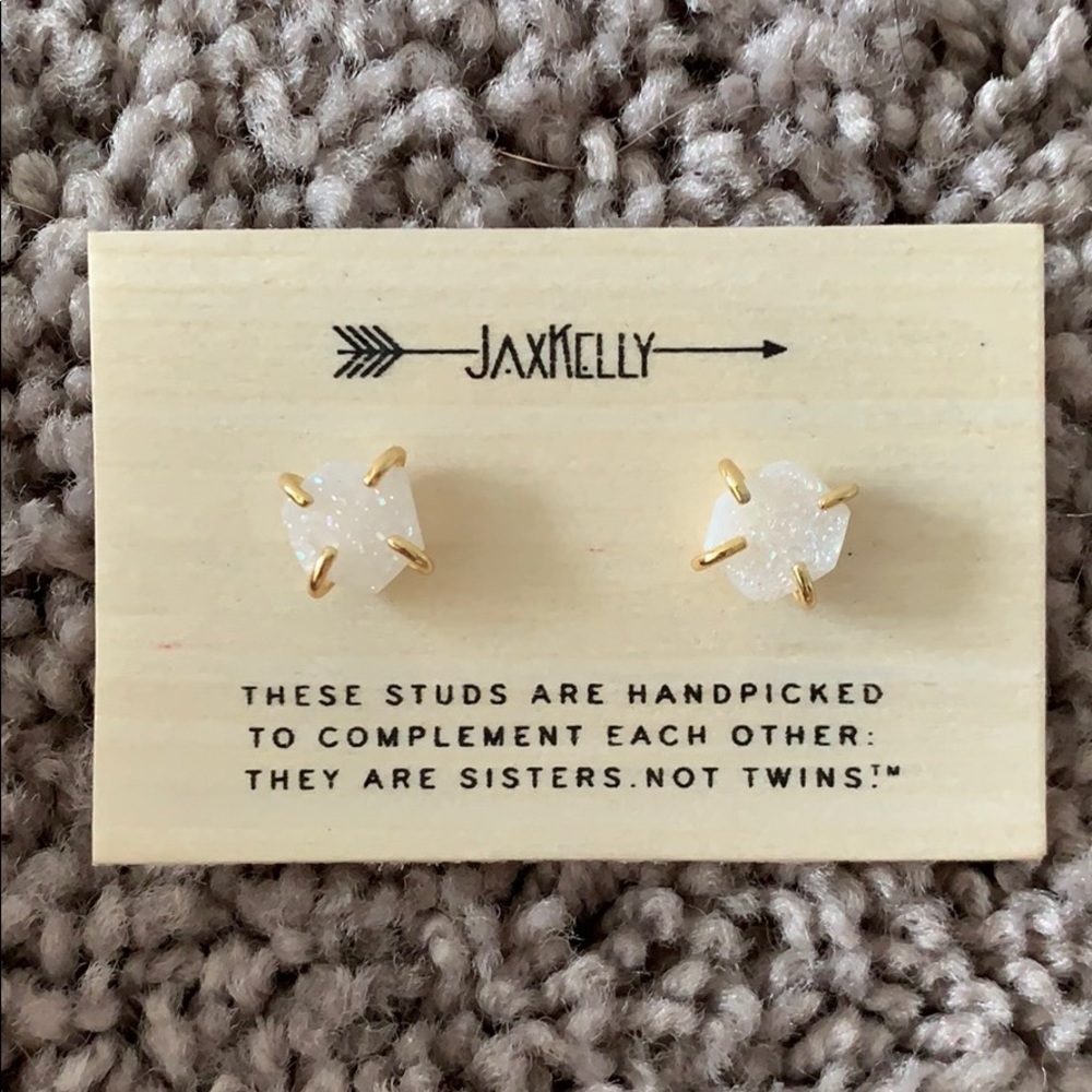 Sparkle White and Gold Earrings
